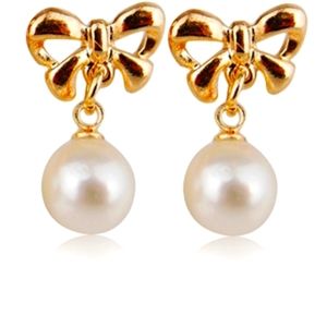 Bowknot Pearl Earrings